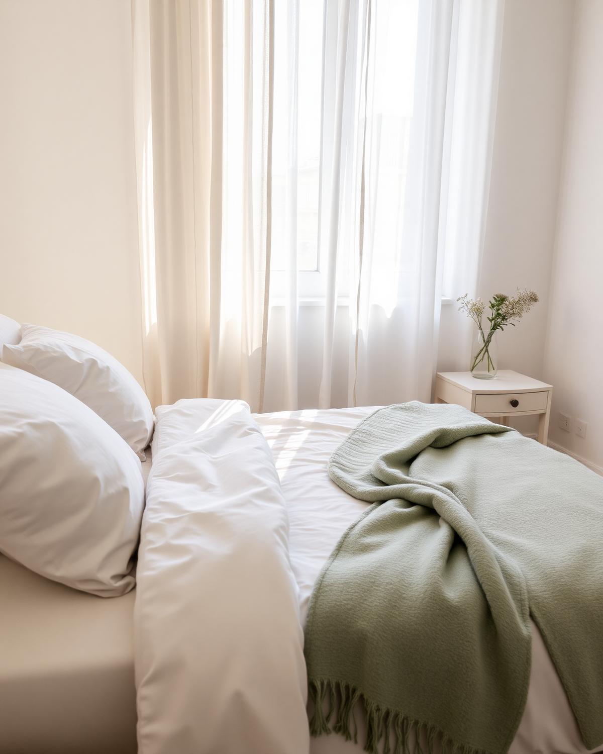 Crisp linens in a guest-ready bedroom